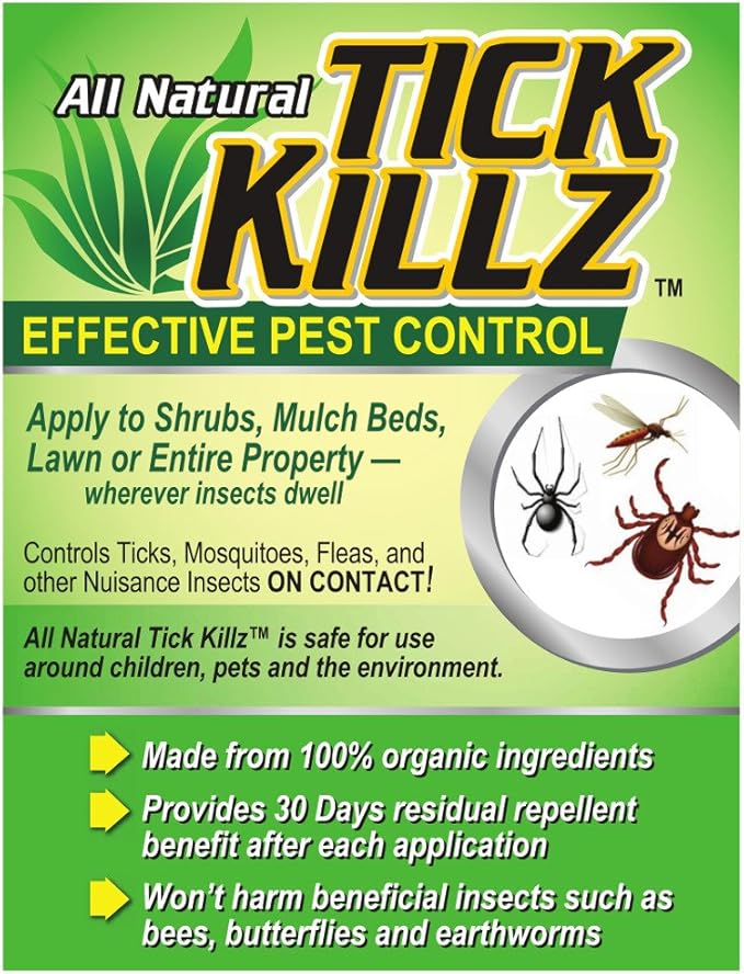 Tick Killz All Natural Bug Killer Insect Repellent Pest Control Concentrate 64 Ounce