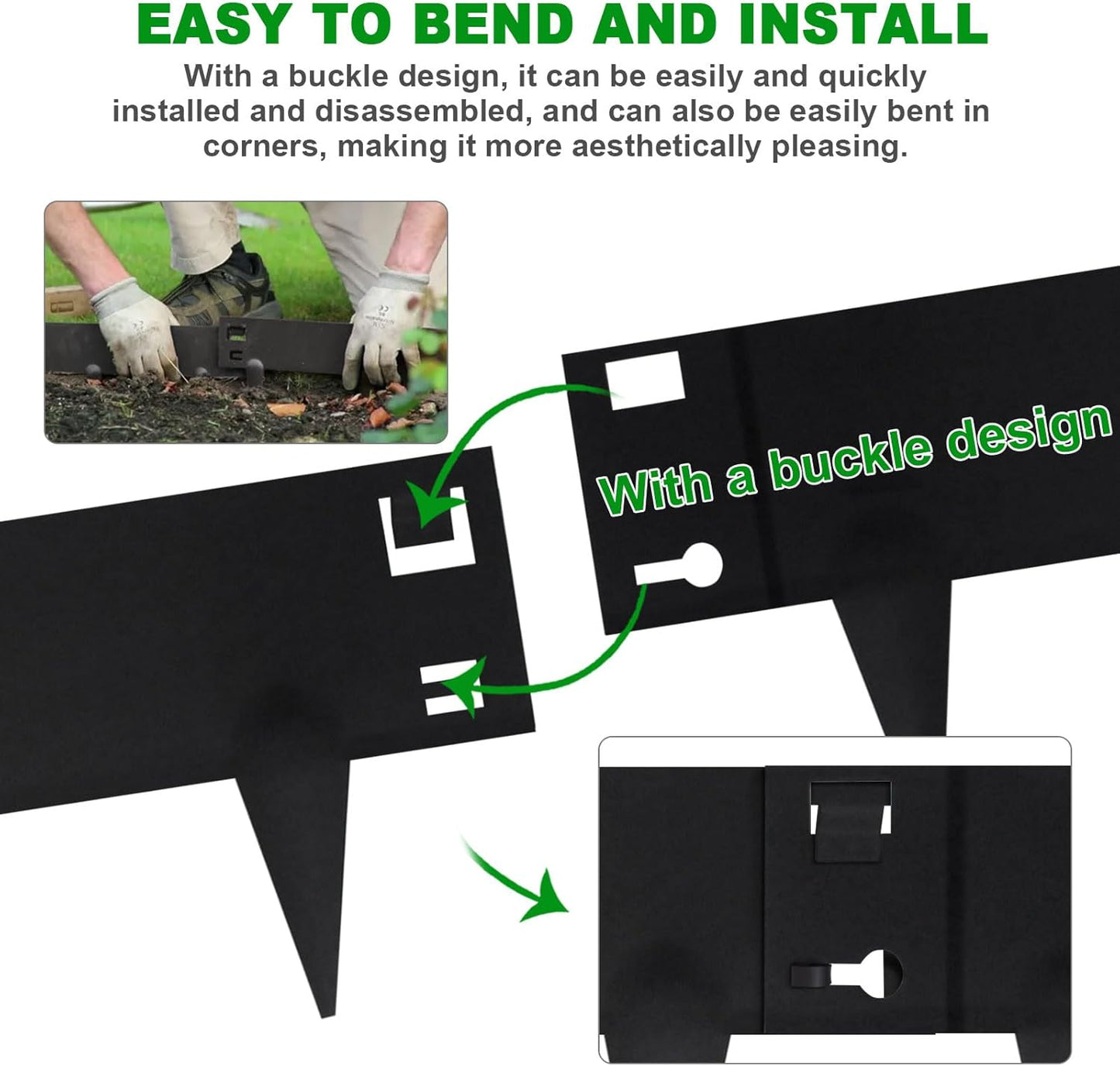 5 Pack Steel Landscape Edging,Metal Landscape Edging 40 Inch Strips, Metal Garden Edging 7 inch Depth, Steel Edging for Landscaping