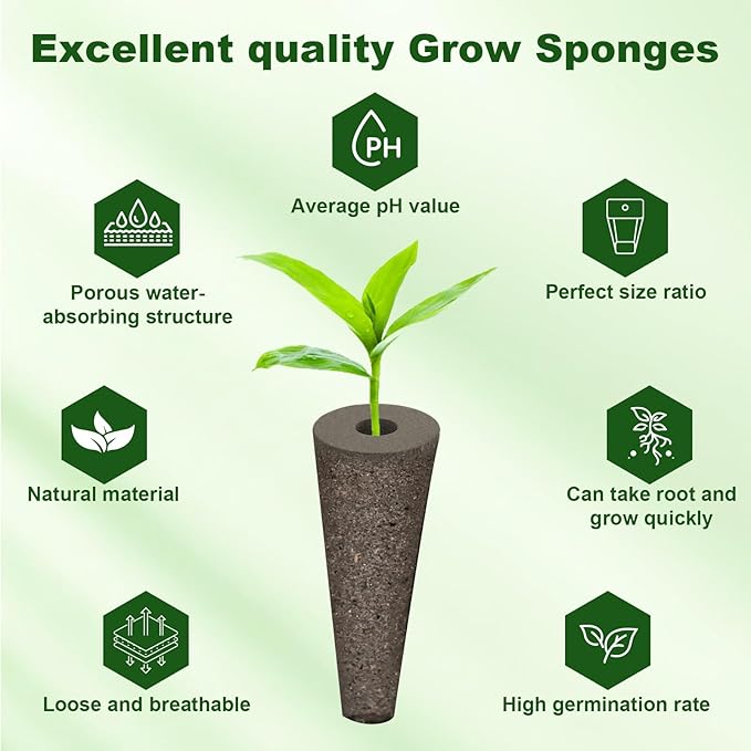 85 Pack Hydroponic Pods Supplies for Aerogarden Pods, Grow Sponges for Hydroponics, Seed Pods Kit with 36 Grow Sponges, 36 Pod Labels,12 Plant Labels, 1 Tweezer for Hydroponic Indoor Garden System