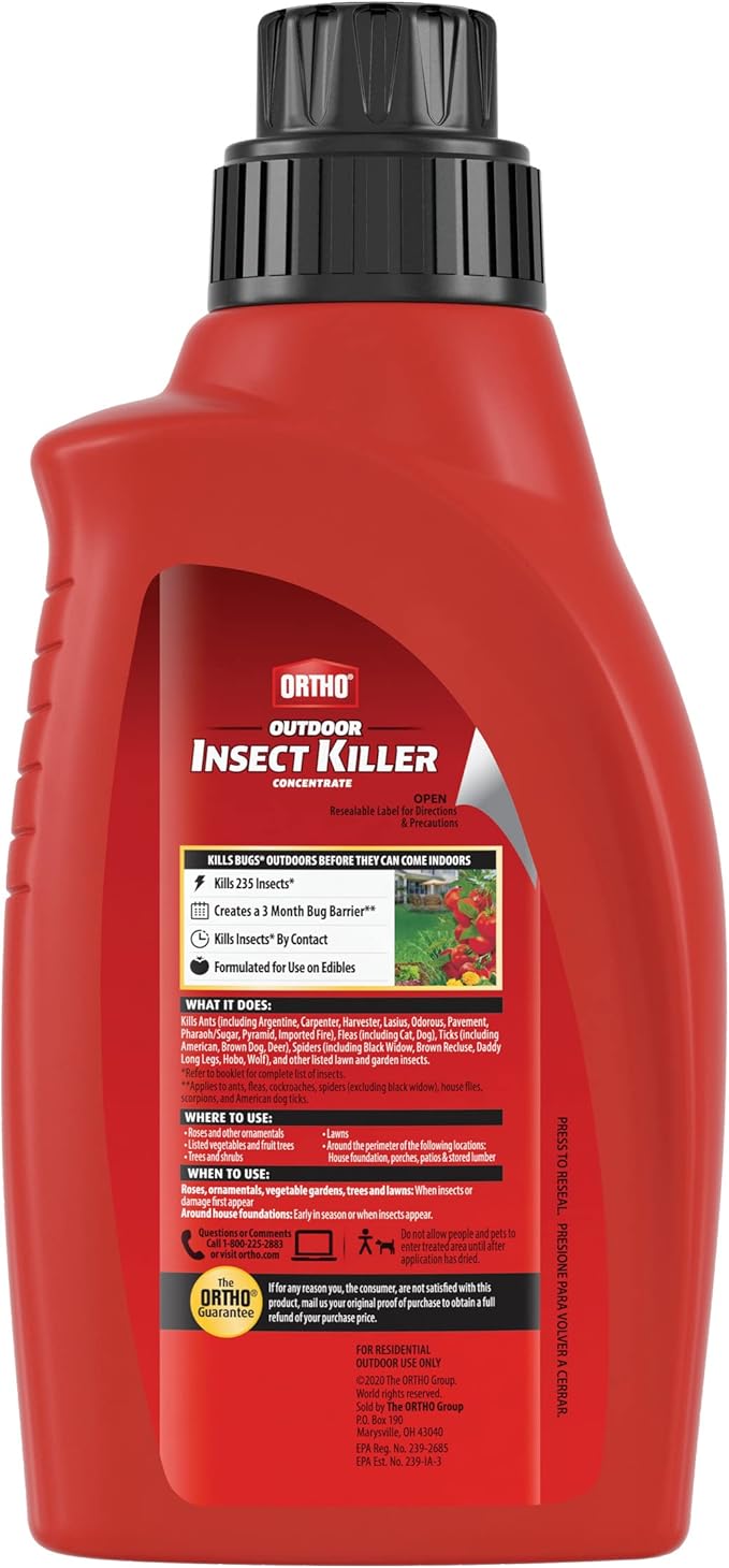 Ortho Outdoor Insect Killer Concentrate Kills Listed Ants, Spiders, Fleas & Ticks, 32 fl. oz.