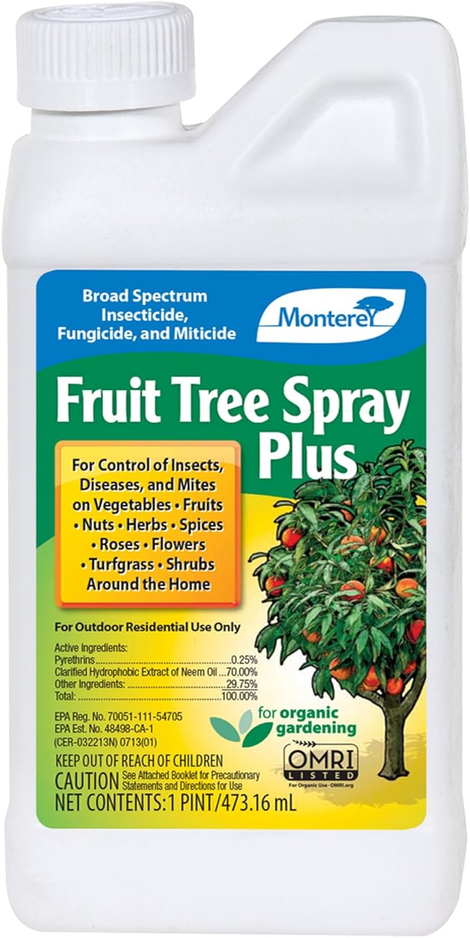 Monterey LG 6184 Fruit Tree Plus for Control of Insects, Diseases & Mites Conc 1pt,White Bottle