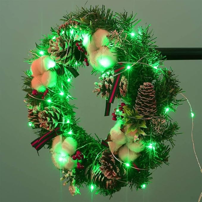 VOOKRY 8 Pack 30 Led Fairy Lights Battery Operated String Lights - 10 ft Green Waterproof Silver Wire Firefly Starry Moon Lights for DIY Crafts Party Wedding Centerpiece Table Halloween Decorations