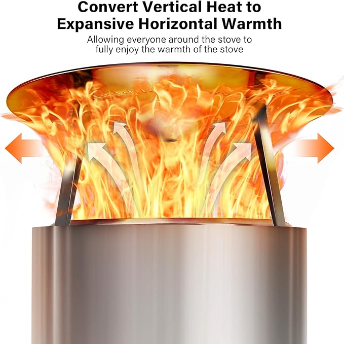 HGD Firepit Heat Deflector for 19.5" Solo Stove Bonfire - Portable 304 Stainless Steel Heat Diffuser Captures & Redirects Warmth, Detachable Firepit Camping Accessory