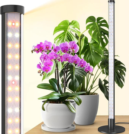 Barrina Standing Grow Light for Indoor Plants, 20W 2FT Desk LED Plant Light, Hanging and Standing, Table Top Full Spectrum Vertical Grow Lights with Stand and On/Off Switch, Ideal for Plants Growth