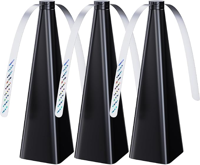 Glovv Fly Fans for Tables, Food Fans to Keep Flies Away Indoor Outdoor, Bug Deterrent Spinners Portable Battery Powered Flies Table Top Fan for Dinner Home, Camping, Picnic (Black 3 Pack)