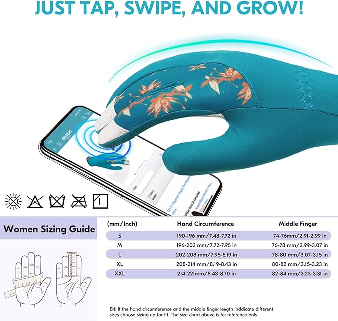 Vgo... Women Gardening Gloves Premium Goat Leather Work Gloves Thornproof for Pruning,Outdoor Activities(GA7454/GA3561)