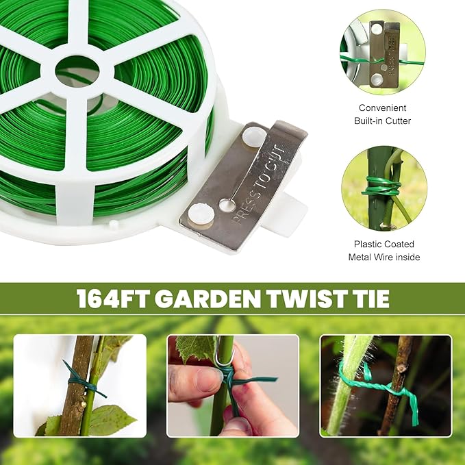 Cucumber Trellis 2 Pack, 59" H Foldable A-Frame Garden Trellis for Raised Bed Garden Grow Support with Plant Support Clips, Twist Ties for Cucumber,Tomato, Climbing Plants and Flowers