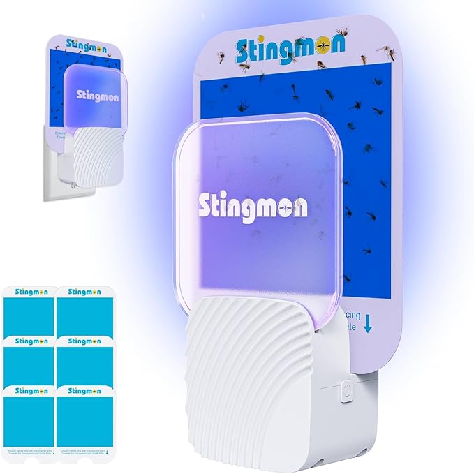 Flying Insect Trap Plug-in Fruit Fly Traps for Indoors Gnat Killer(1 Device + 6 Refills) with UV Light, Fruit Fly & Mosquito Bug Zapper for Home Office Kitchen, Child & Pet Safe, No Odor, Mute Design