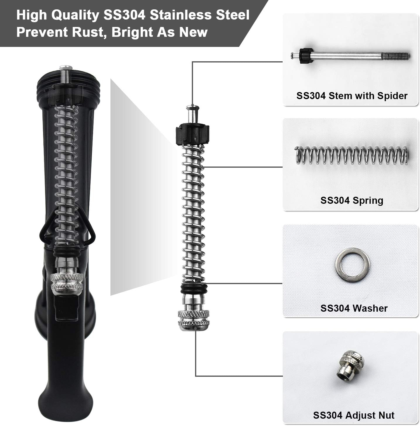 Hose Nozzle 4 Pack, Full Size Pistol Grip Water Nozzle Sprayer with Threaded Front, High Pressure Nozzle, Adjustable Spray Water Flow for Watering Plants, Showering Pet, Washing Car, Cleaning