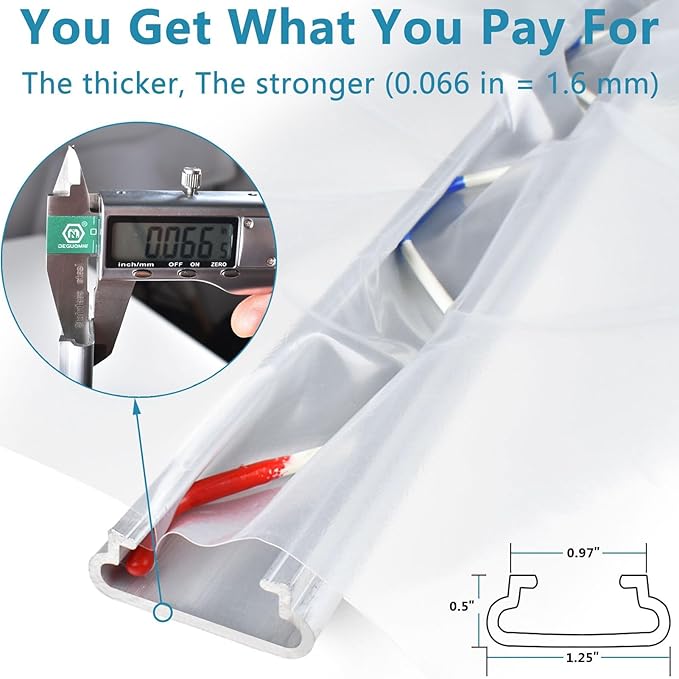 Greenhouse Spring Wire & Lock Channel 6.6 ft - PVC Coated Spring Wire & Aluminum U-Channel Bundle, Farmer Greenhouse Poly Film or Shade Cloth Attachment, 200 Mounting Screws Included [40 Pack]