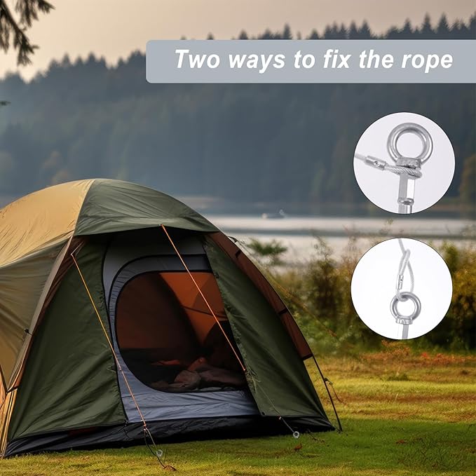 18 inch Ground Anchor Heavy Duty Earth Anchors Screw in Set for Mobile Home, Swing, Trampoline Tent Anchors Wind Resistant Tree Stakes and Supports with Drill Socket, 4 Pack