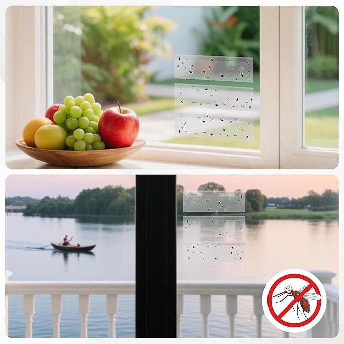 LULUCATCH Window Fly Traps, 36 Pack Fruit Fly Traps for Indoors, Gnat Traps Bug Catcher, Non-Toxic Flying Insect Trap, Sticky Traps for Mosquito, Moth, Pet Safe Pest Control for Home Kitchen