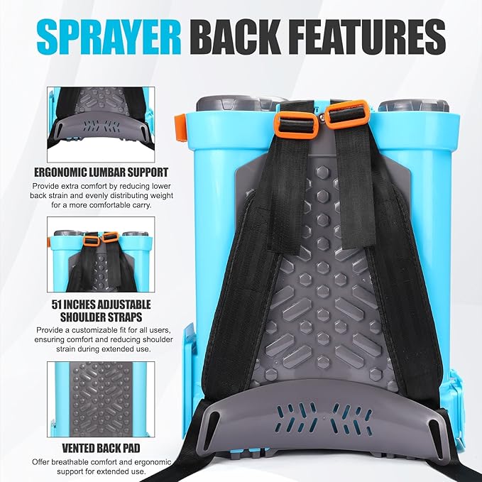 Battery Powered Backpack Sprayer 4 Gallon,100 PSI Adjustable Pressure,Compatible with Makita 18V Battery,Electric Garden Sprayer with 21V 2.6Ah Battery,Weed Sprayer for Weeding & Cleaning