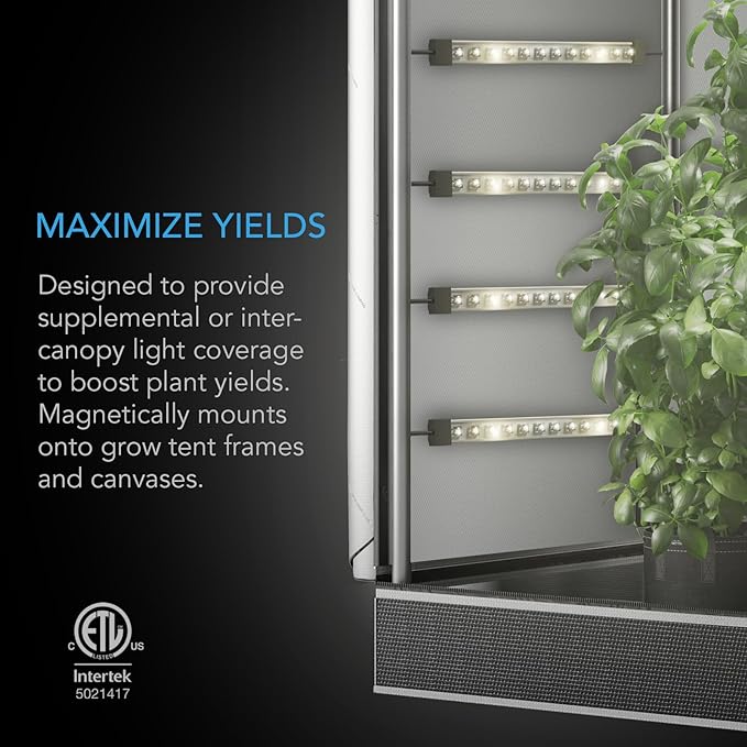 AC Infinity IONBEAM S11, Full Spectrum LED Grow Light Bars 11”, Deeper Penetration Samsung LM301H EVO Diodes and Digital Dimming Timer Controller, for Veg Bloom Indoor Plants, Grow Tents, Greenhouses