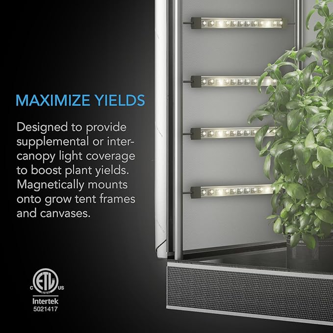 AC Infinity IONBEAM S16, Full Spectrum LED Grow Light Bars 16”, Deeper Penetration Samsung LM301H EVO Diodes and Digital Dimming Timer Controller, for Veg Bloom Indoor Plants, Grow Tents, Greenhouses