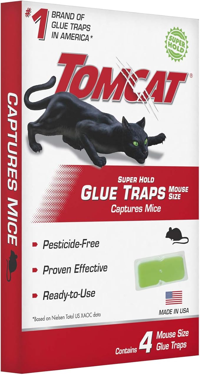 Tomcat Super Hold Glue Traps Mouse Size, 8-Pack (32 Glue Traps)
