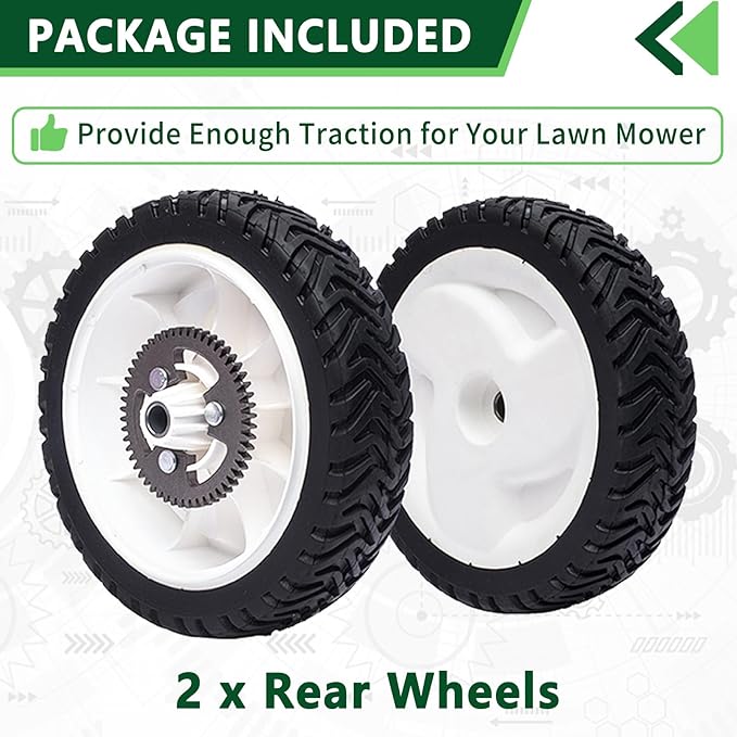 2 Pack 8"X2" Wheel Gear Assembly Rear Wheel Drive Recycler Mower fits models 105-3036