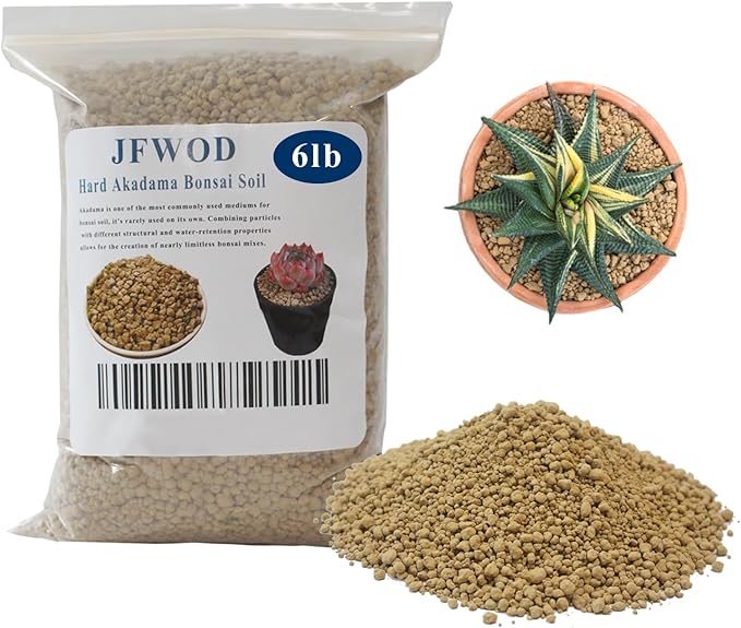 6lb Hard Akadama Bonsai Soil 3-6mm Small Grain for Cactus, Succulents, Bonsai Plants Soil Amendment, Prevent Over Water, Provides Optimal Water Retention, Fast Drainage