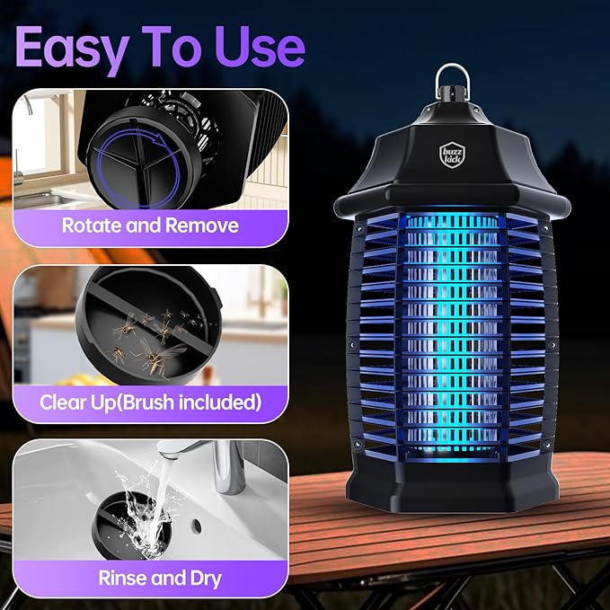 Bug Zapper Indoor, Electric Mosquito Fly Zapper Effective 4000V Plug in Insect Zapper Flies Traps 6.5 FT for Home Patio Office Courtyard
