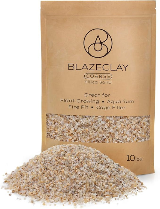 Coarse Silica Sand - 10LB - Gravel for plants - Horticultural Sand - Potting Sand Bonsai Cactus & Garden Sand Grit - Terrarium and Plant Sand Soil - Gardening Landscape Sharp Rocks Succulent Stones