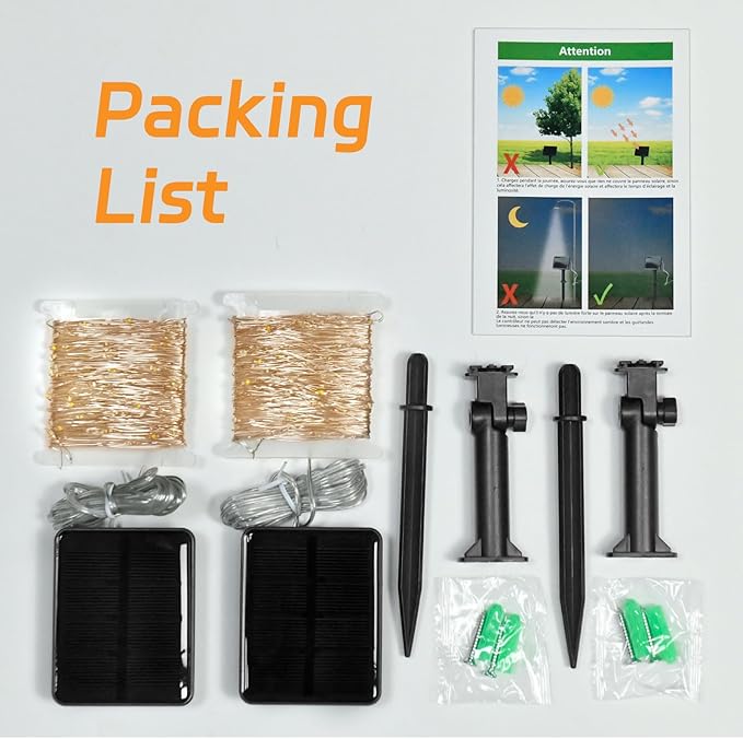 Solar Fairy Lights Outdoor Waterproof,39.4ft 120LED Solar String Lights for Outside 8 Modes 2 Packs for Patio Backyard Garden Deorations Warm White