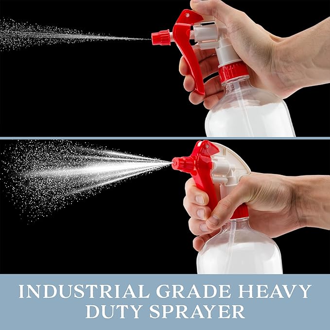 Cornucopia Brands 28-400 Replacement Trigger Sprayer Nozzles (12-Pack); Heavy Duty Replacement Part 16oz / 32oz Spray Bottles w/ 10-Inch Dip Tube