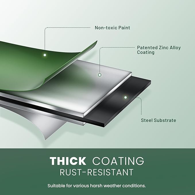 Round Galvanized Raised Garden Bed Kit, 3 Pcs 2 x 2 x 1ft Forest Green Galvanized Garden Boxes, Outdoor for Vegetables