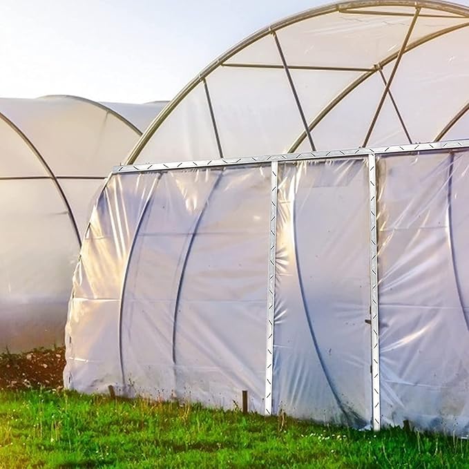 Spring Wire & Lock Channel - 20 Sets PVC Coated Spring Wire & Aluminum Alloy U-Channel Bundle with Nylon Gloves, 6.6 ft Farmer Greenhouse Frame Kit for Fix Poly Film Shade Cloth