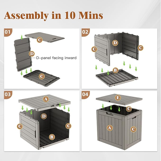 Outdoor Storage Box, 31 Gallon Waterproof Deck Box for Outdoor and Indoor, UV-Resistant Outside Storage with Lockable Lid for Patio, Pool, Garden Tools, Package Delivery, Black