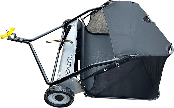 48-Inch Tow-Behind Lawn Sweeper, 10" Nylon Brushes, Universal Tractor/ATV Hitch, Never-Flat Wheels, Adjustable Height, 1-Year Warranty, Ideal for Leaves, Grass & Debris