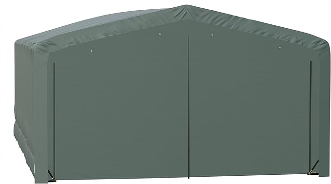 ShelterLogic ShelterTube Garage & Storage Shelter, 20' x 27' x 12' Heavy-Duty Steel Frame Wind and Snow-Load Rated Enclosure, Green