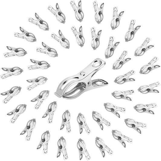 120 Pcs Greenhouse Clips, Garden Clips for Netting, Stainless Steel Greenhouse Clamps, Have a Strong Grip to Hold Down The Shade Cloth or Plant Cover on Garden Hoops or Greenhouse Hoops