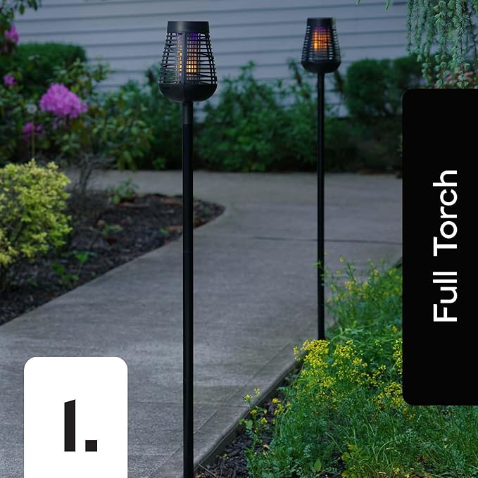 PIC Solar Insect Killer Torch (DFST), Bug Zapper and Accent Light, Solar Bug Zapper - Kills Bugs on Contact