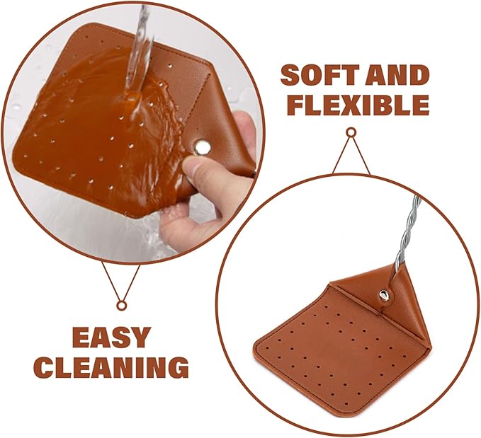 Fly Swatter, Fly Swatter Flexible PU Leather Swatters Heavy Duty with Iron Wire Handle for Indoor Outdoor Bug Mosquitoes and Bees, Flyswatter