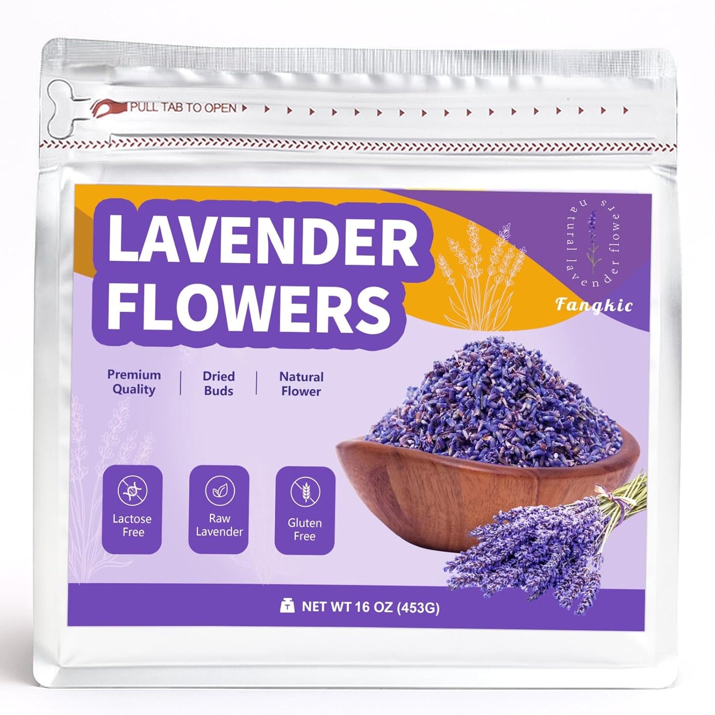 Dried Culinary Lavender Flowers - Food Grade Lavender Buds for Tea, Baking, Potpourri, Home Fragrance & Sachets, Edible Flowers - Gluten Free (16 oz)