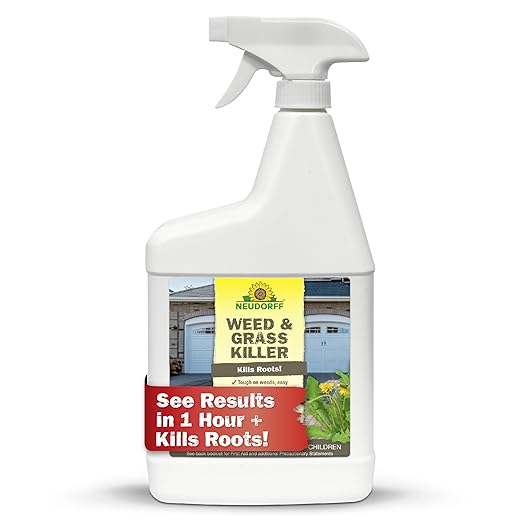 Weed and Grass Killer, See Results in 1 Hour: Kills Weeds – Roots and All, Fast Acting Brush and Vine Killer with Non-staining Formula; Rainfast in 3 Hours Ready-to-Use Spray (32 oz).