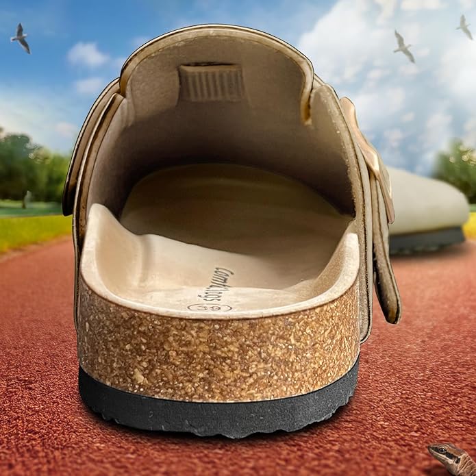 BULLIANT Comfort Clogs Slippers Sandals Nurse Work Shoes Unisex for Men Women with Cushioned Cork-Footbed