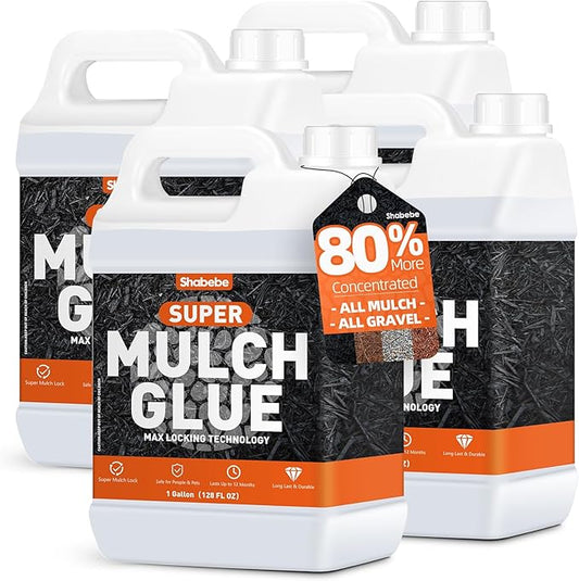Mulch Glue for Landscaping, 4Gallon Rock Glue, Fast-Dry Non-Toxic Weather-Resistant Strong Gravel Binder, Pine Straw Outdoor Strong Pebble Gravel Hold for Garden, Mulch Lock and Pea Gravel Stabilizer