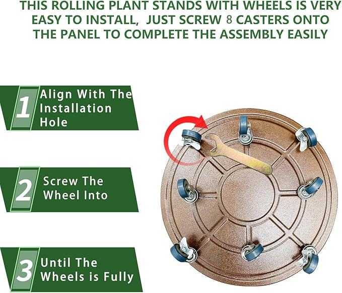 3 Pack Metal Heavy Duty Plant Caddy With Wheels 20 Inch, Round Plant Caddy Suitable For Outdoor and Indoor Mobile Flower Pots, Don't Worry About This Metal Product Getting Deformed or Damaged.