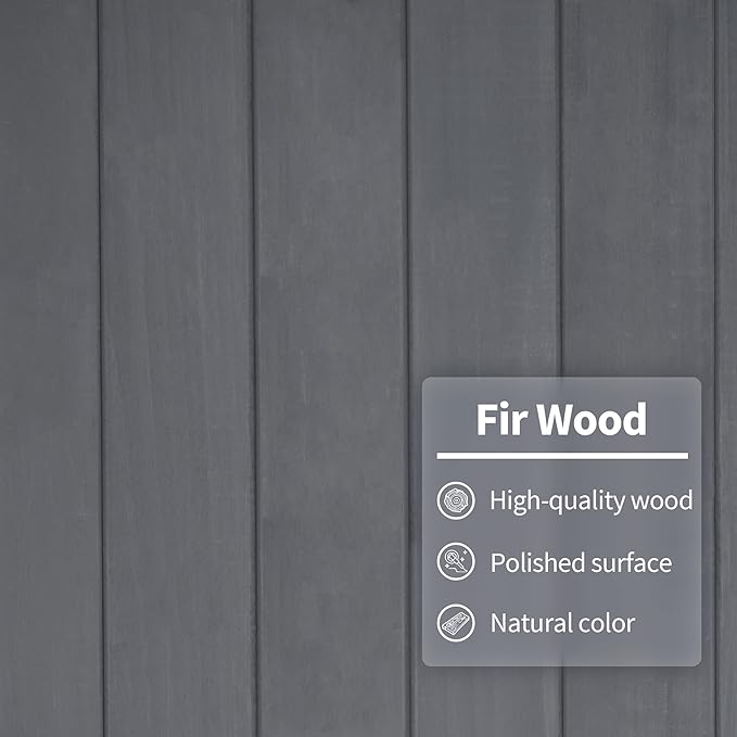 MCombo Outdoor Storage Cabinet with 2 Shelves, Outside Storage Shed with Floor, Wooden Garden Tool Shed with Latch for Yard Deck Lawn, 1000