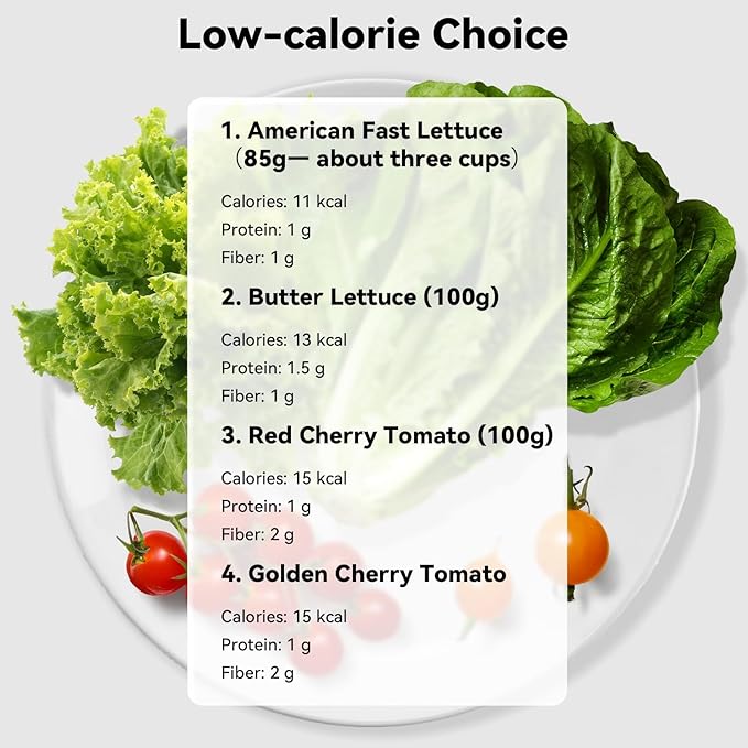 inbloom Organic Salad Seed Pod Kit for AeroGarden, Ahopegarden Hydroponics Growing System,Low-Calorie Food, 12-Pods (350+ Seeds, Include Fast and Butter Lettuce, Red Cherry and Golden Cherry Tomato)