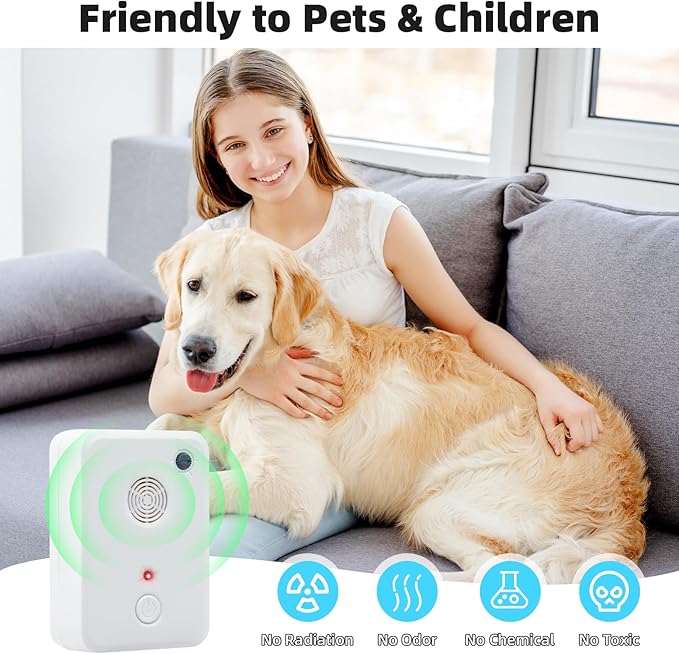 2 Pcs Ultrasonic Bat Repellent for Attic Porch House, Bat Deterrent Devices Indoor, Electronic Plug in Bats Keep Away Reject Repelling System Removal Device for House,Human and Pet Safe