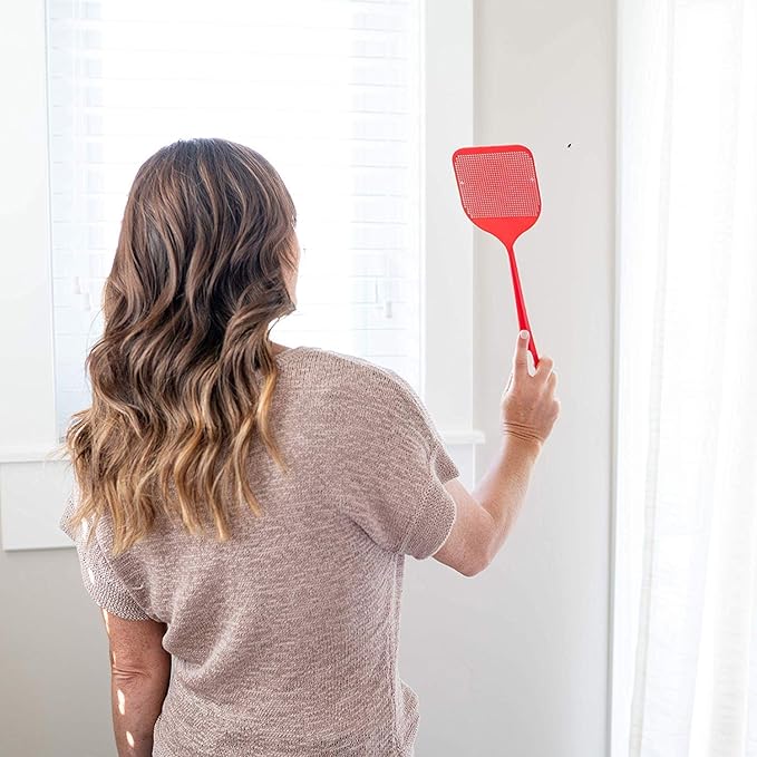 ChicRosa Fly Swatter, 3 Pack Strong Flexible Manual Swat Set, Assorted Colors, Long Range Handles, Indoor and Outdoor Racket for Bug, Mosquito, Bee, Spiders, Flies