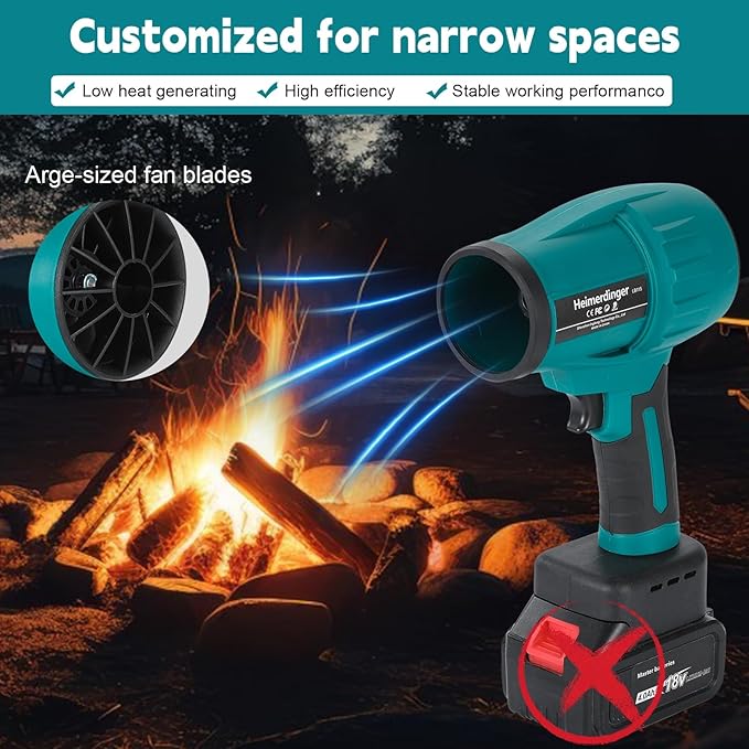 Jet Dry Mini Blower Compatible with Makita 18V Battery,Handheld Brushless Air Blower 240 MPH High Speed Fan for Garages, Yard, Car, Leaf Cleaning