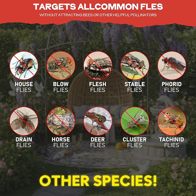 Fly Traps Outdoor Hanging with Natural Pre-Baited, Powerful Mosquito Repellent for Patio Disposable Fly Catcher, Fly Traps Outdoor - Controls Flies for Patio, Barns, Ranches (9 pcs)