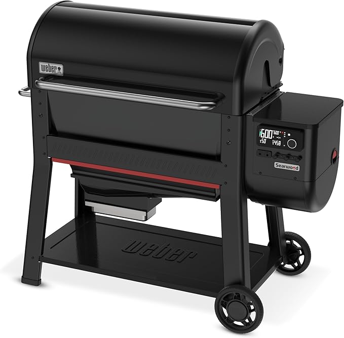 Weber Searwood XL 600 Wood Pellet Smoker Grill with Wi-Fi and Bluetooth Connectivity, 36 Inches, Black