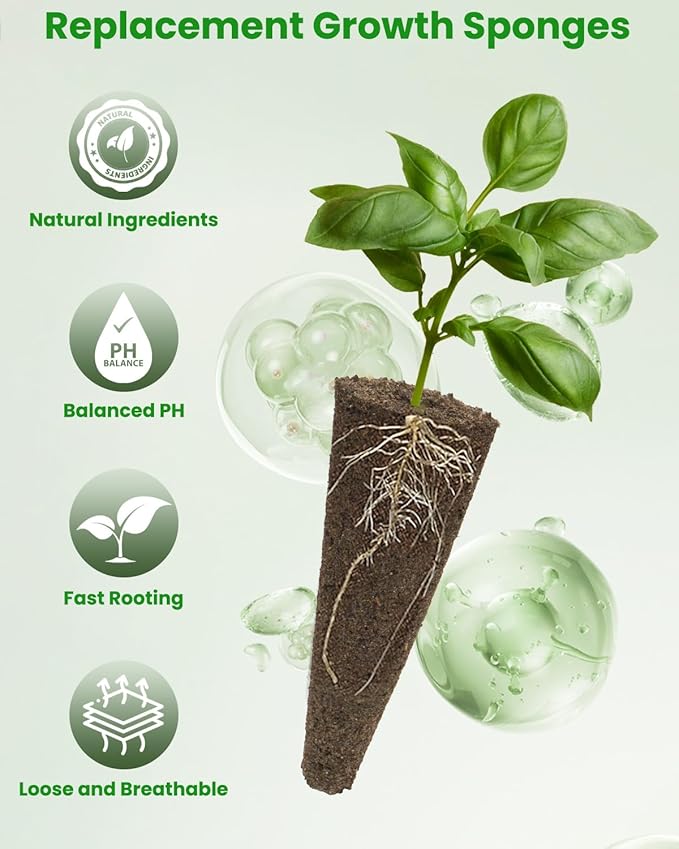 inbloom Grow Anything Seed Pod Kit for AeroGarden, Ahopegarden, GARDENCUBE, iDoo, MUFGA Hydroponic Growing System, 68 Pcs Indoor Garden Supply with 30 Grow Sponges, 12 Baskets, 12 Domes and 12 Labels