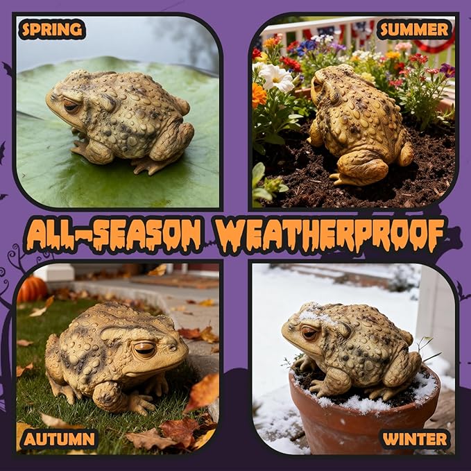 Sunthus Frog Toad Sculptures Garden Statues Yard Art Resin Decorations Outdoor Garden Decor