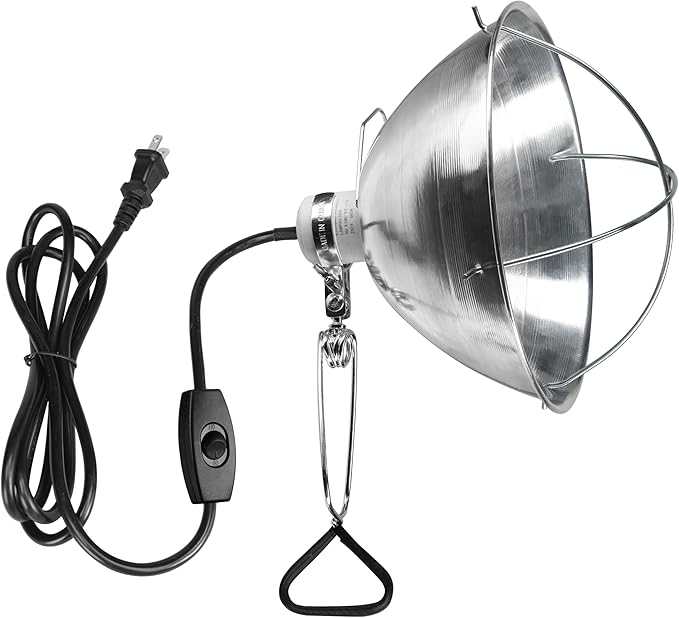 Simple Deluxe Clamp Lamp Light 10.5 Inch Adjustable Aluminum Reflector, Suit for E26 Socket Max 250 Watt Lamp (No Bulb Included), 6 Feet 18/2 SPT-2 Cord, with Bulb Guard, 1 Pack