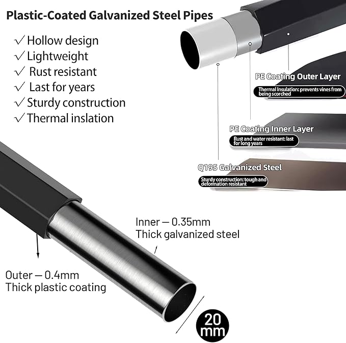 Twira Garden Arch Trellis, 7.9FT(240cm) Metal Garden Arbor Trellis for Climbing Plants Outdoor, Large Wedding Arch for Ceremony, Black Archway Trellises Decoration for Lawn, Patio, Backyard